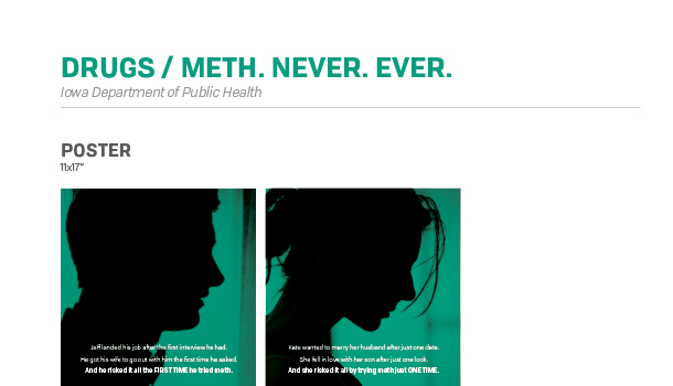 Campaign One-Sheet for all Elements –  Meth Never Ever