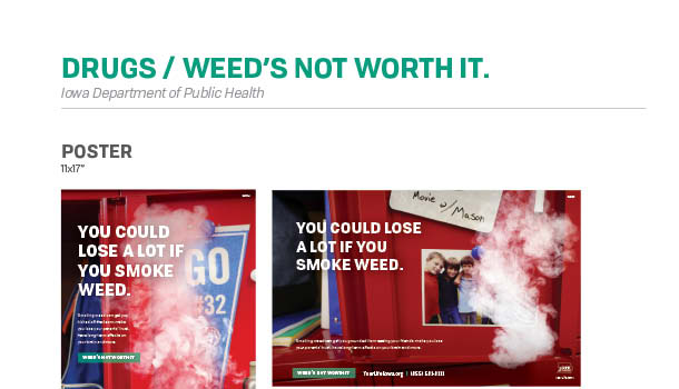 Campaign One-Sheet for all Elements –  Weed's Not Worth It