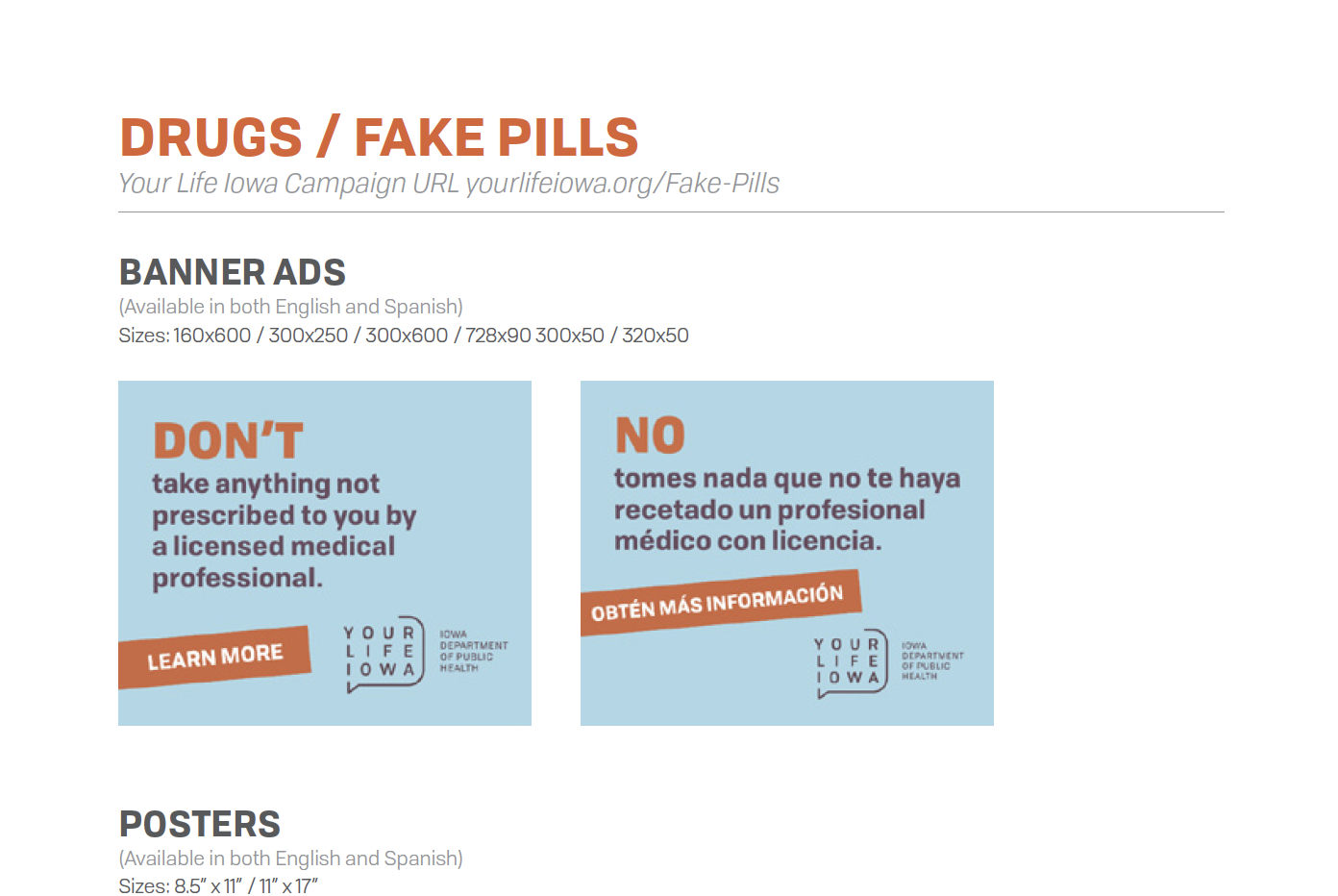Campaign One-Sheet for all Elements – Fake Pills