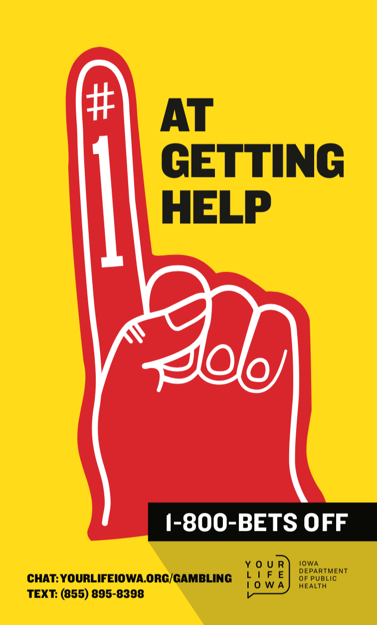 Foam number one finger poster that says "Be number one at getting help."