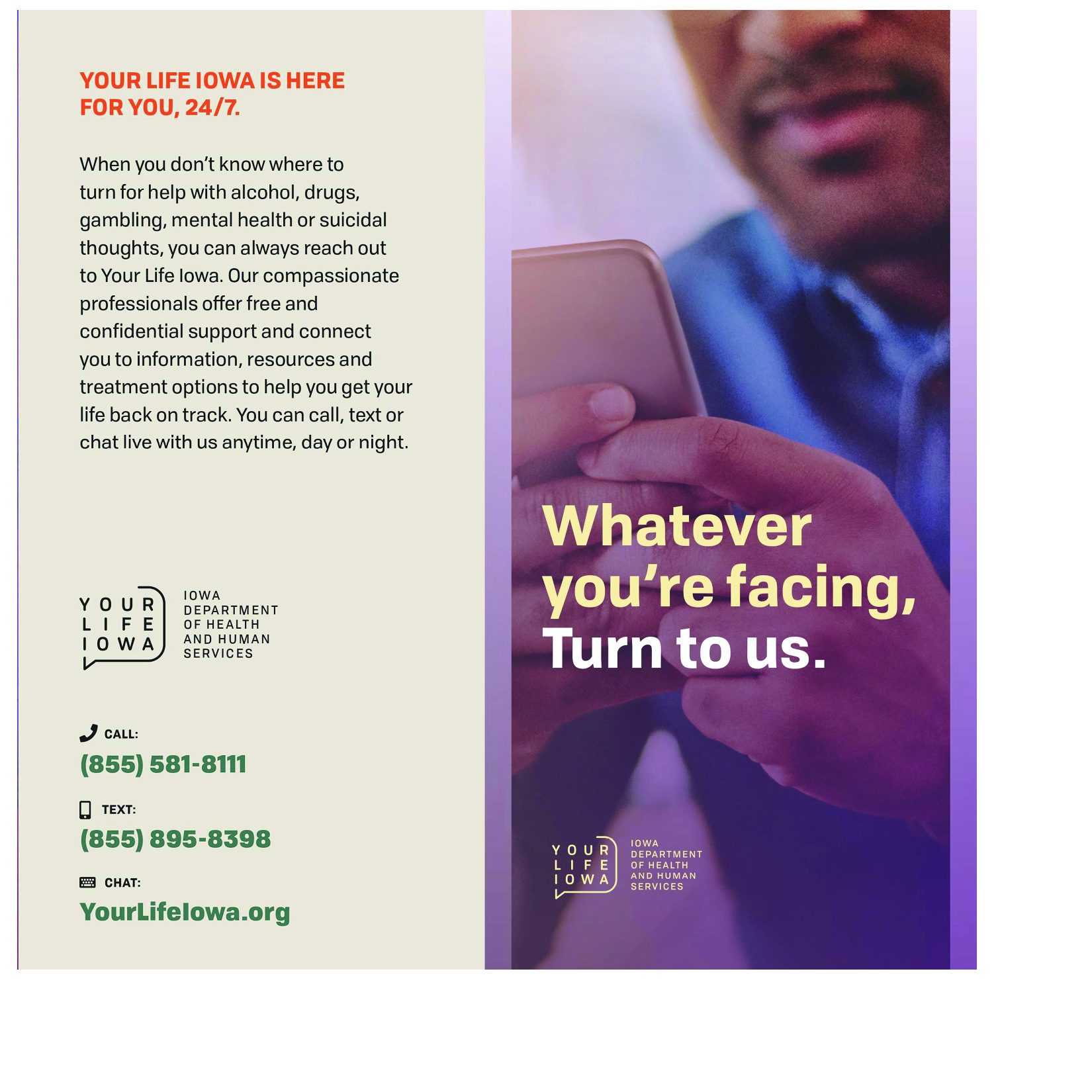 Whatever you're facing, Turn to us brochure.