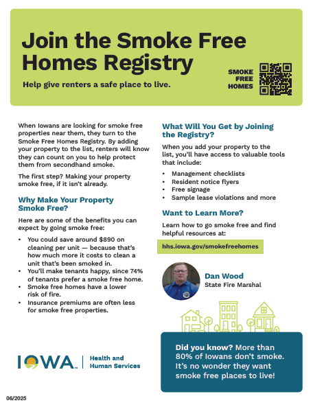 Smoke Free Homes Registry Flyer image