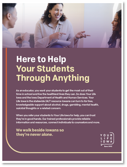 Here to Help Your Students Through Anything Flyer Image