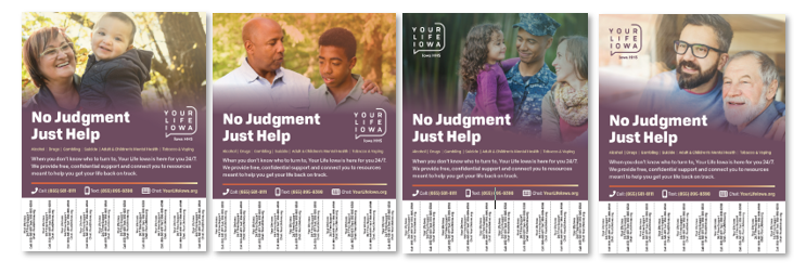 Four No Judgment Just Help Tear Off Flyer Images.  