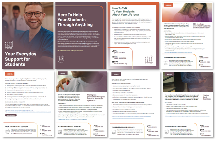 Image of the first 8 pages of the College Student Toolkit pages.