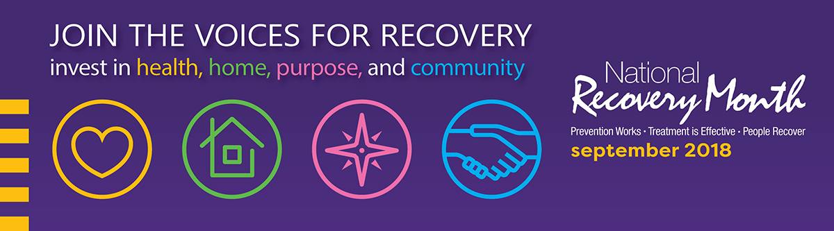 Banner ad for National Recovery Month, which will be September 2018