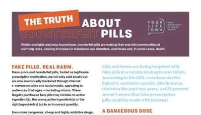 thumbnail image of the Fake Pills Fact Sheet