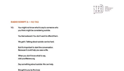 thumbnail image of the radio script
