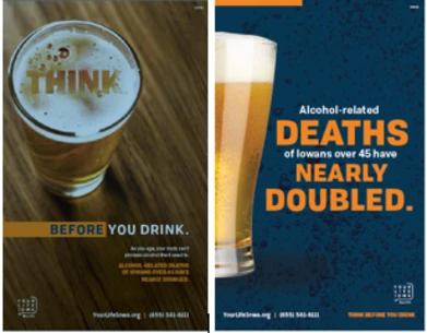 side by side thumbnails of the two posters in this campaign