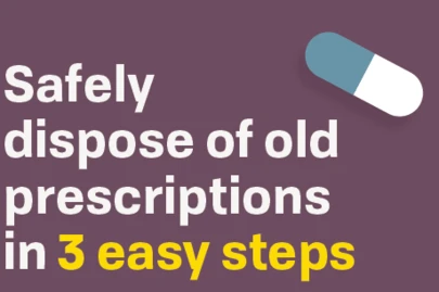 text and pill graphic over purple background