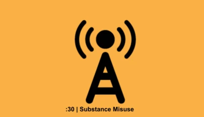 Radio antenna tower icon over the text of the radio spot title