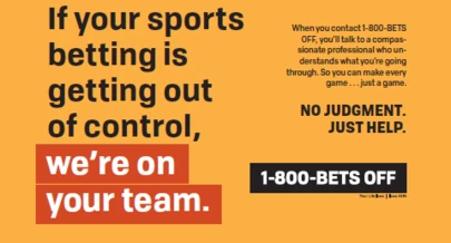 black text over an orange background