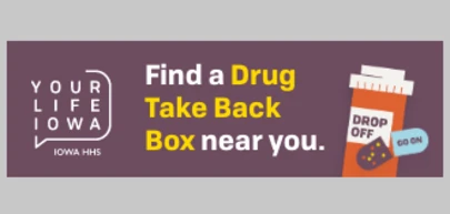 text and pill bottle graphic over a purple background