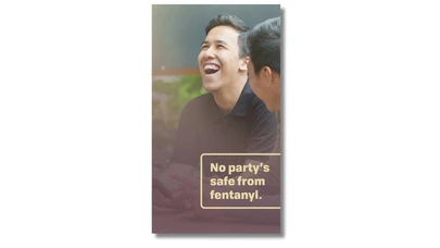 two men laughing with text related to this campaign