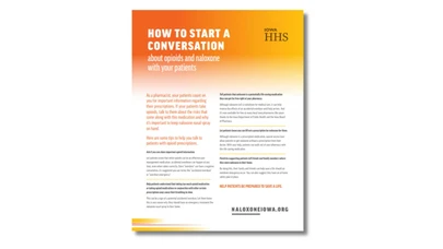 thumbnail image of the Narcan conversation sheet