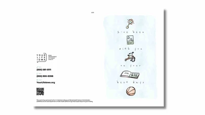 a bi-fold card with images and text on the front
