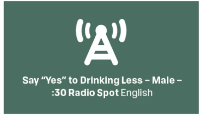 Radio antenna tower icon over the text of the radio spot title