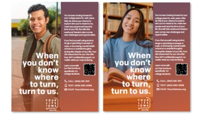 Two images of the the College Student Flyer