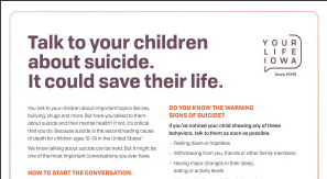 Talk To your Children about Suicide.  It could save their life.