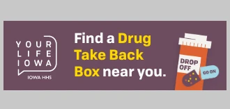 text and pill bottle graphic over a purple background