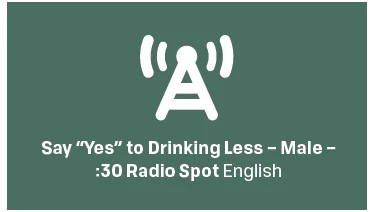 Radio antenna tower icon over the text of the radio spot title
