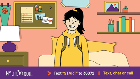 My Life My Quit Video Image of a Smiling Young Teen