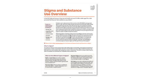 Stigma and Substance Use - Overview - Image of Flyer