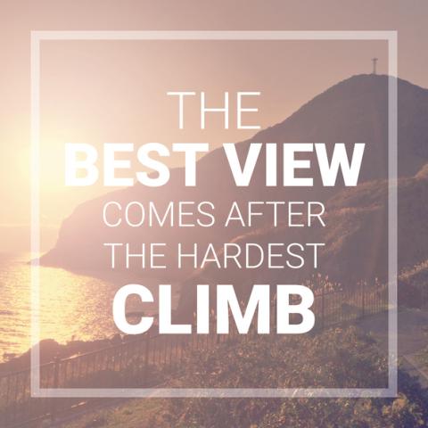 The best view is after the hardest climb quote